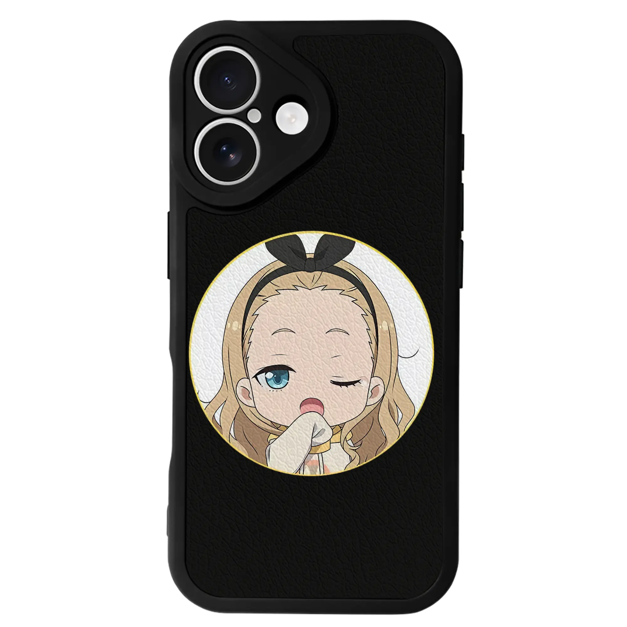 リコリス・リコイル グッズ,クルミ - IPhone 16シリーズ対応 ・ シリコンスマホケース ・ レザー調 ・ 高精度フィット ・ 耐衝撃 ・ ワイヤレス充電対応 ・ 精密カット